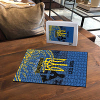 Personalized Holodomor Memorial Day Puzzle Ukrainian Trident And Wheat Remembrance - Wonder Print Shop