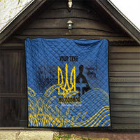 Personalized Holodomor Memorial Day Quilt Ukrainian Trident And Wheat Remembrance - Wonder Print Shop