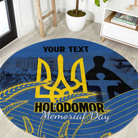 Personalized Holodomor Memorial Day Round Carpet Ukrainian Trident And Wheat Remembrance - Wonder Print Shop