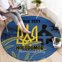 Personalized Holodomor Memorial Day Round Carpet Ukrainian Trident And Wheat Remembrance - Wonder Print Shop