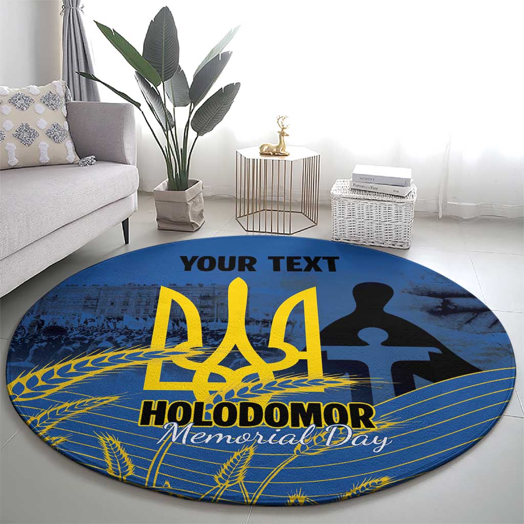 Personalized Holodomor Memorial Day Round Carpet Ukrainian Trident And Wheat Remembrance - Wonder Print Shop