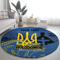 Personalized Holodomor Memorial Day Round Carpet Ukrainian Trident And Wheat Remembrance - Wonder Print Shop
