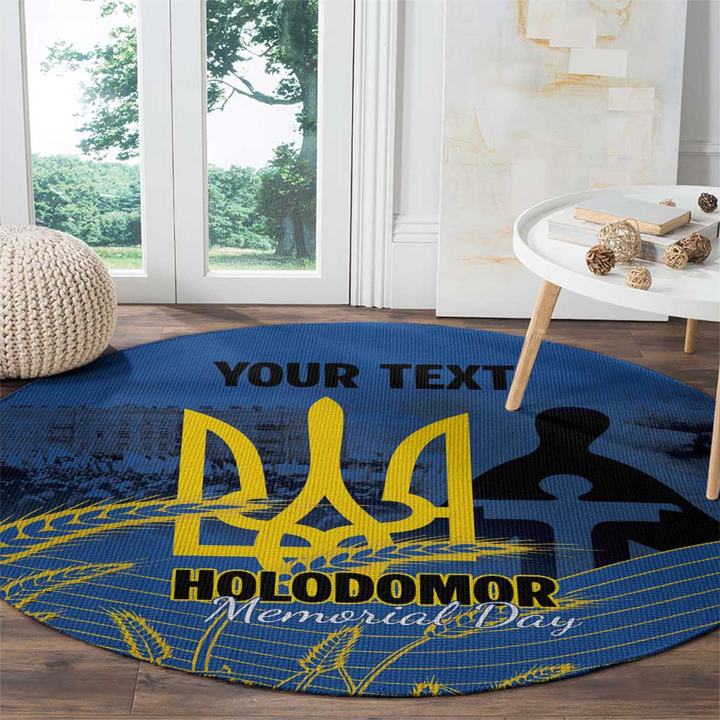 Personalized Holodomor Memorial Day Round Carpet Ukrainian Trident And Wheat Remembrance - Wonder Print Shop