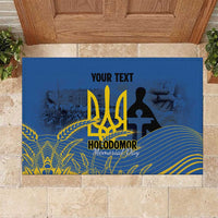 Personalized Holodomor Memorial Day Rubber Doormat Ukrainian Trident And Wheat Remembrance - Wonder Print Shop
