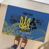 Personalized Holodomor Memorial Day Rubber Doormat Ukrainian Trident And Wheat Remembrance - Wonder Print Shop