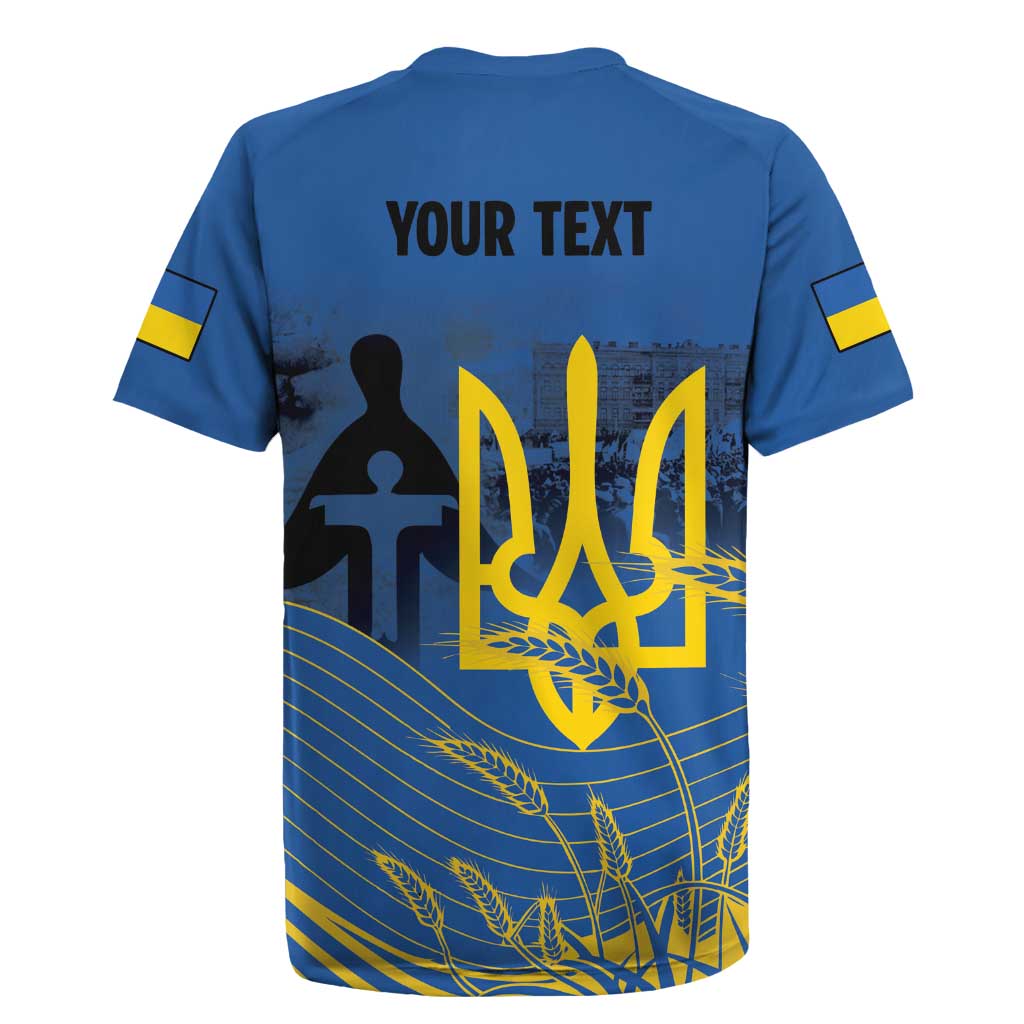Personalized Holodomor Memorial Day Rugby Jersey Ukrainian Trident And Wheat Remembrance - Wonder Print Shop