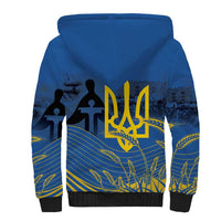 Personalized Holodomor Memorial Day Sherpa Hoodie Ukrainian Trident And Wheat Remembrance - Wonder Print Shop