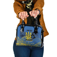 Personalized Holodomor Memorial Day Shoulder Handbag Ukrainian Trident And Wheat Remembrance - Wonder Print Shop