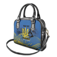 Personalized Holodomor Memorial Day Shoulder Handbag Ukrainian Trident And Wheat Remembrance - Wonder Print Shop