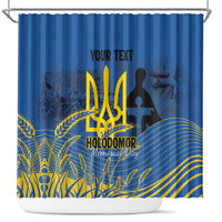 Personalized Holodomor Memorial Day Shower Curtain Ukrainian Trident And Wheat Remembrance - Wonder Print Shop