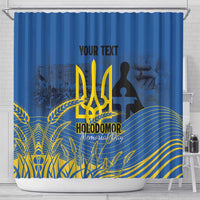 Personalized Holodomor Memorial Day Shower Curtain Ukrainian Trident And Wheat Remembrance - Wonder Print Shop