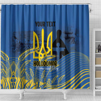 Personalized Holodomor Memorial Day Shower Curtain Ukrainian Trident And Wheat Remembrance - Wonder Print Shop