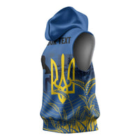 Personalized Holodomor Memorial Day Sleeveless Hoodie Ukrainian Trident And Wheat Remembrance - Wonder Print Shop
