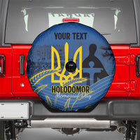 Personalized Holodomor Memorial Day Spare Tire Cover Ukrainian Trident And Wheat Remembrance - Wonder Print Shop