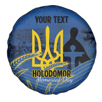 Personalized Holodomor Memorial Day Spare Tire Cover Ukrainian Trident And Wheat Remembrance - Wonder Print Shop
