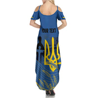 Personalized Holodomor Memorial Day Summer Maxi Dress Ukrainian Trident And Wheat Remembrance - Wonder Print Shop