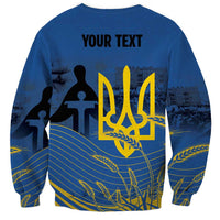 Personalized Holodomor Memorial Day Sweatshirt Ukrainian Trident And Wheat Remembrance - Wonder Print Shop