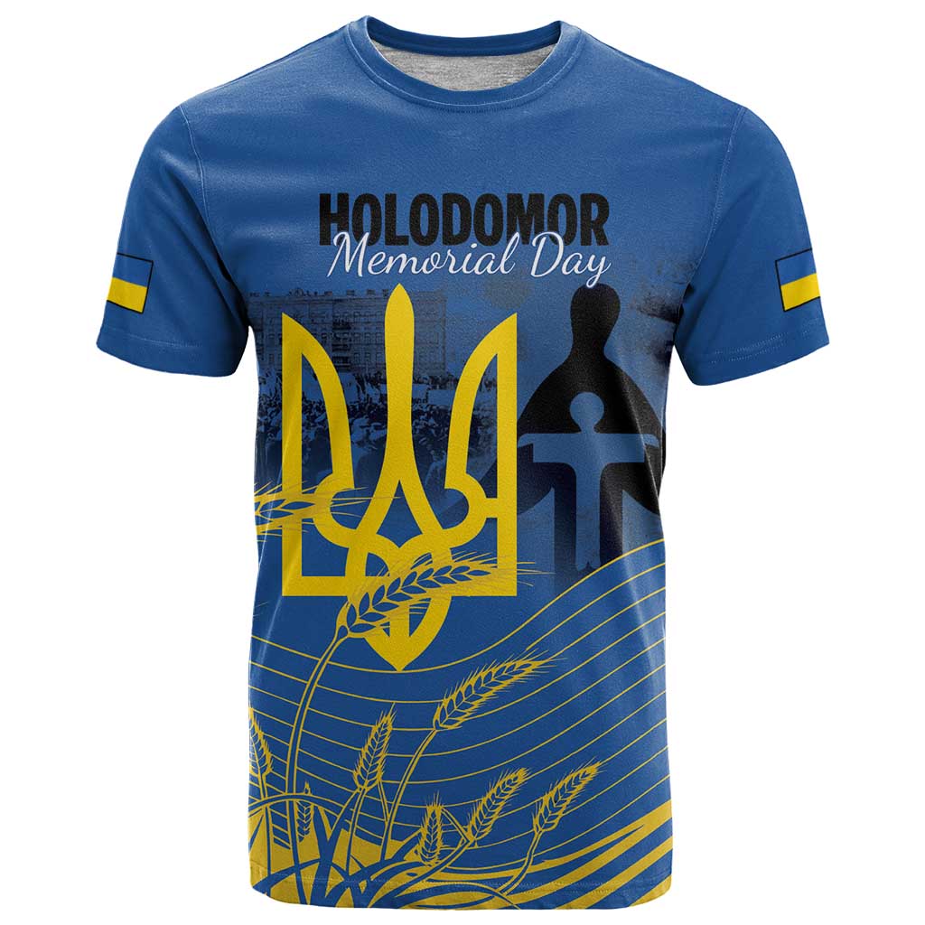 Personalized Holodomor Memorial Day T Shirt Ukrainian Trident And Wheat Remembrance - Wonder Print Shop