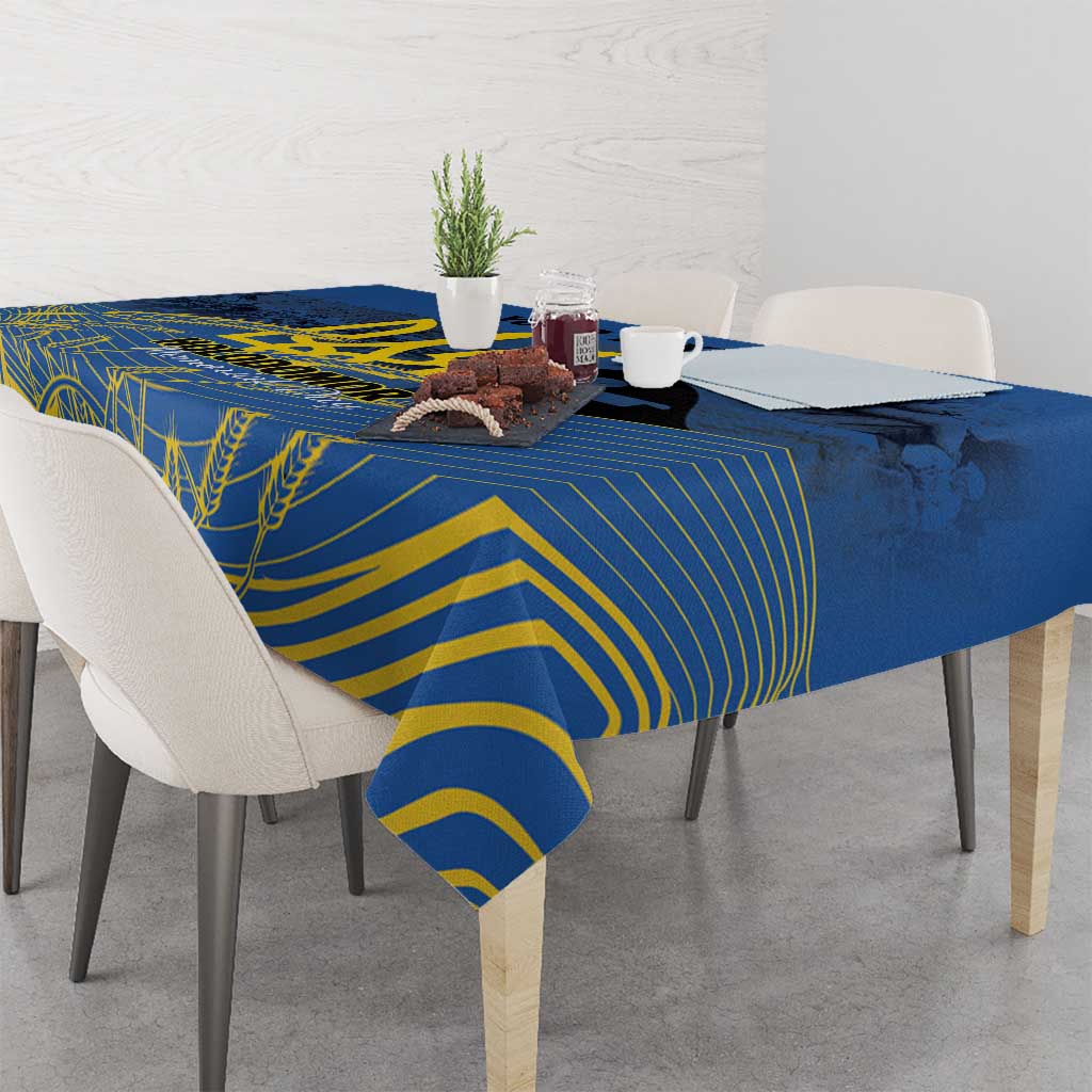 Personalized Holodomor Memorial Day Tablecloth Ukrainian Trident And Wheat Remembrance - Wonder Print Shop