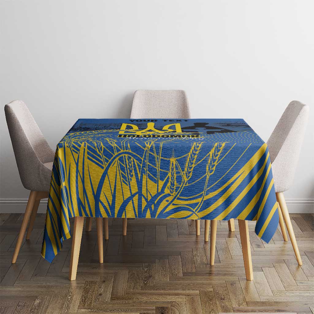 Personalized Holodomor Memorial Day Tablecloth Ukrainian Trident And Wheat Remembrance - Wonder Print Shop