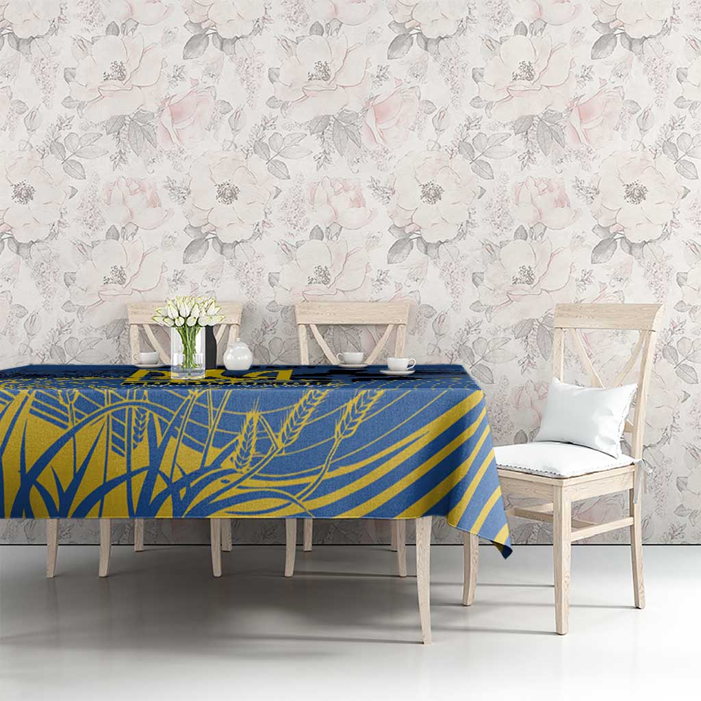 Personalized Holodomor Memorial Day Tablecloth Ukrainian Trident And Wheat Remembrance - Wonder Print Shop