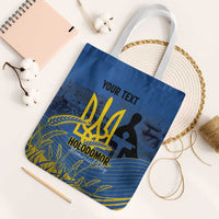 Personalized Holodomor Memorial Day Tote Bag Ukrainian Trident And Wheat Remembrance - Wonder Print Shop