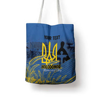 Personalized Holodomor Memorial Day Tote Bag Ukrainian Trident And Wheat Remembrance - Wonder Print Shop
