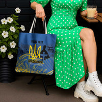 Personalized Holodomor Memorial Day Tote Bag Ukrainian Trident And Wheat Remembrance - Wonder Print Shop