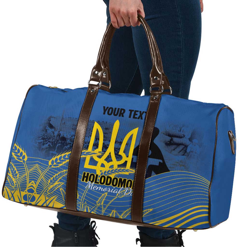 Personalized Holodomor Memorial Day Travel Bag Ukrainian Trident And Wheat Remembrance - Wonder Print Shop
