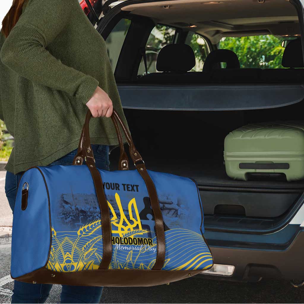 Personalized Holodomor Memorial Day Travel Bag Ukrainian Trident And Wheat Remembrance - Wonder Print Shop