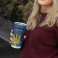 Personalized Holodomor Memorial Day Tumbler Cup Ukrainian Trident And Wheat Remembrance - Wonder Print Shop