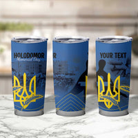 Personalized Holodomor Memorial Day Tumbler Cup Ukrainian Trident And Wheat Remembrance - Wonder Print Shop