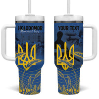 Personalized Holodomor Memorial Day Tumbler With Handle Ukrainian Trident And Wheat Remembrance - Wonder Print Shop