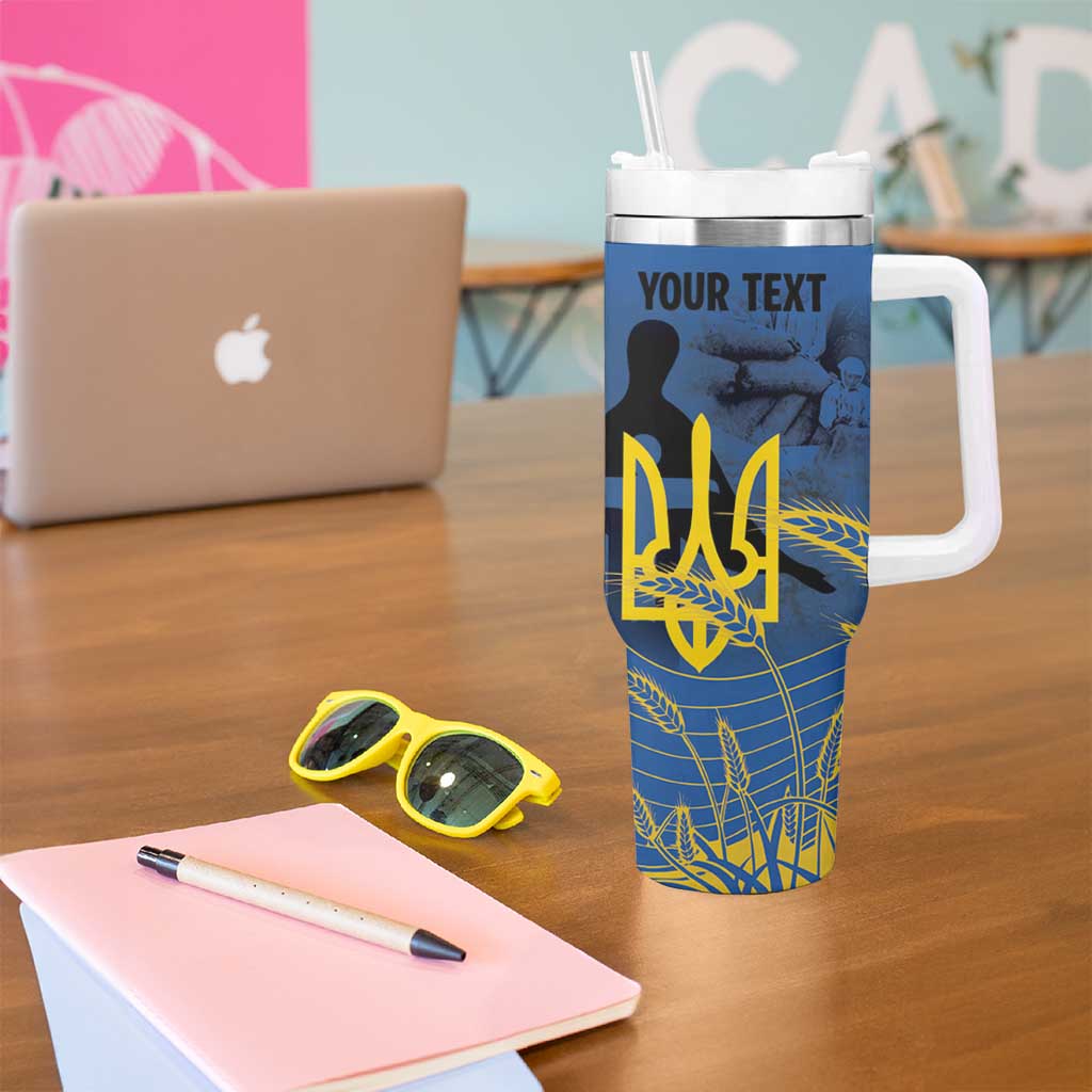 Personalized Holodomor Memorial Day Tumbler With Handle Ukrainian Trident And Wheat Remembrance - Wonder Print Shop