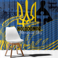 Personalized Holodomor Memorial Day Window Curtain Ukrainian Trident And Wheat Remembrance - Wonder Print Shop