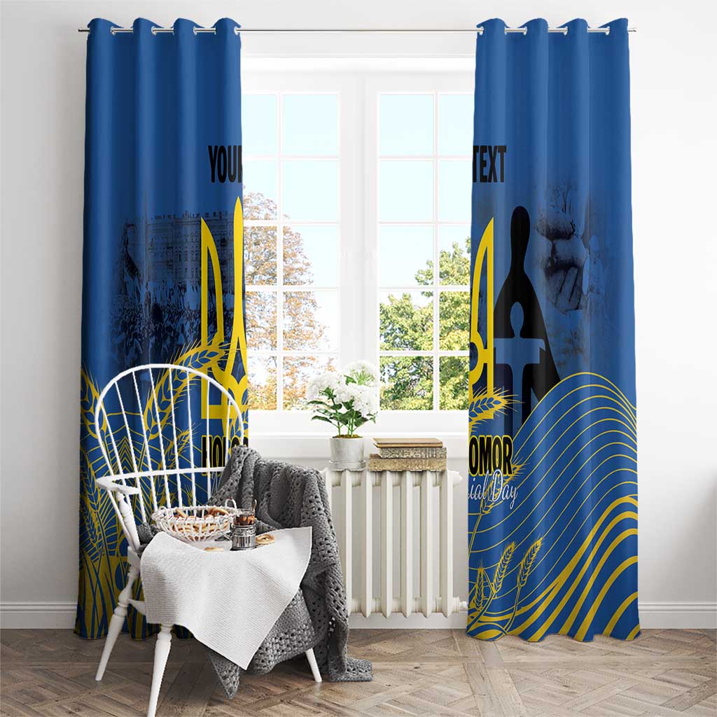 Personalized Holodomor Memorial Day Window Curtain Ukrainian Trident And Wheat Remembrance - Wonder Print Shop