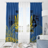 Personalized Holodomor Memorial Day Window Curtain Ukrainian Trident And Wheat Remembrance - Wonder Print Shop