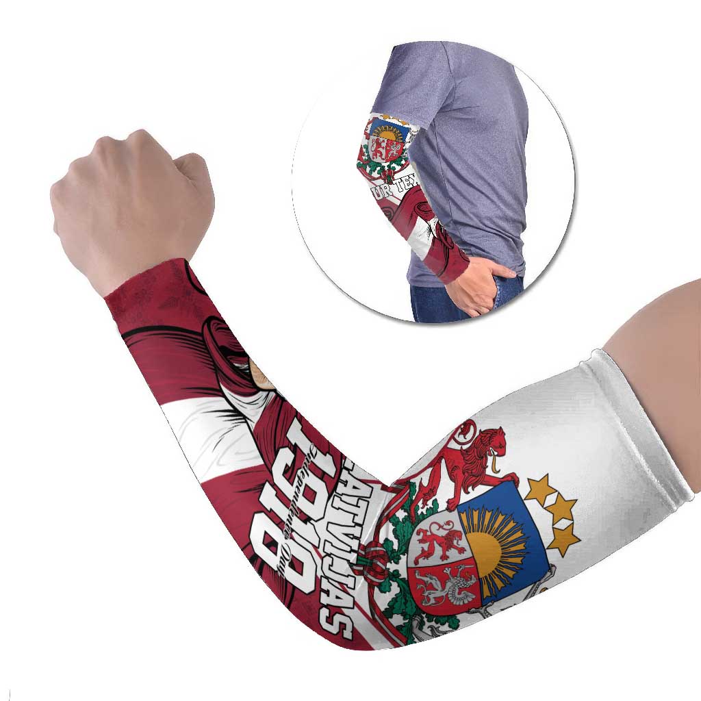 Personalized Latvia Independence Day Arm Sleeves 18th November 1918 - Wonder Print Shop