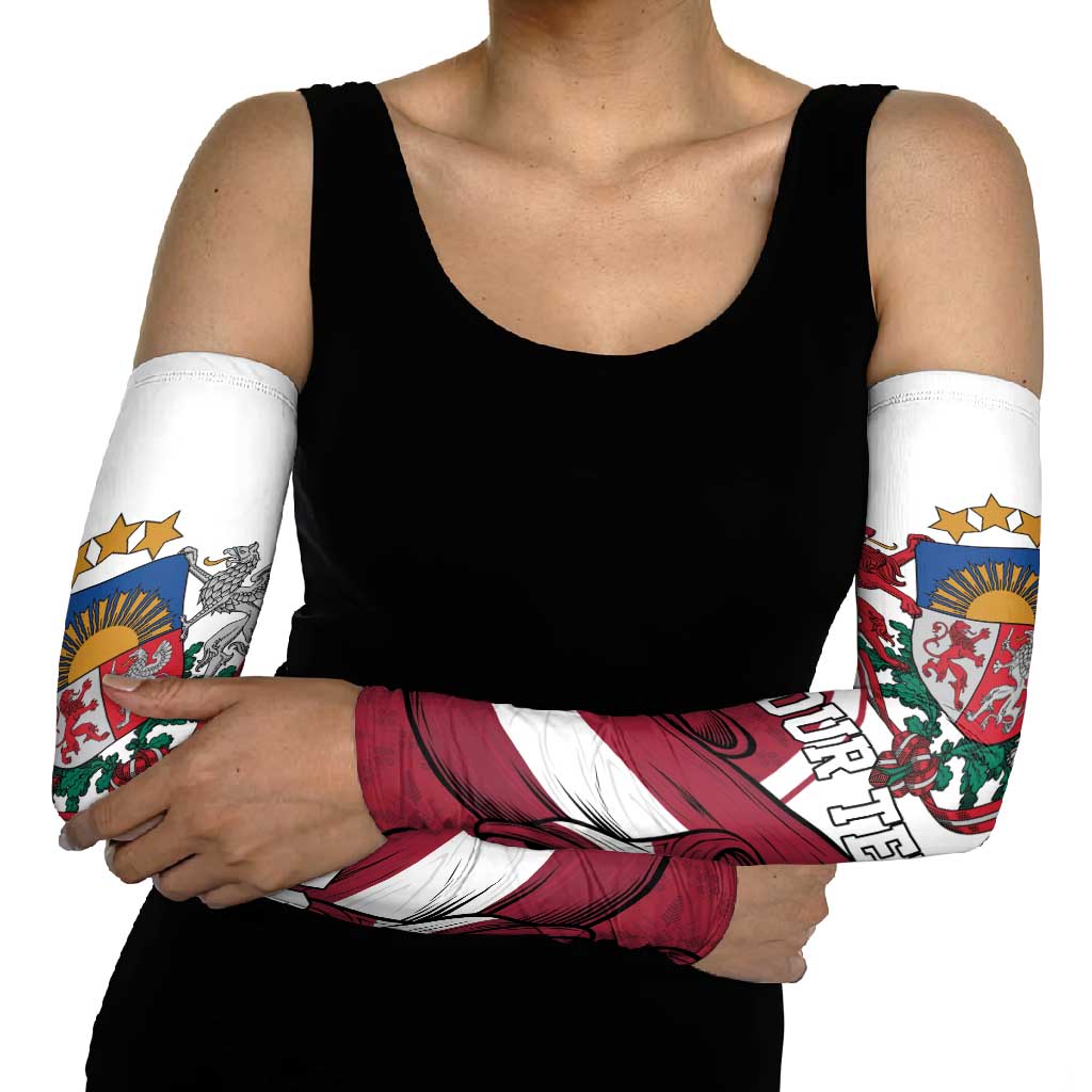 Personalized Latvia Independence Day Arm Sleeves 18th November 1918 - Wonder Print Shop