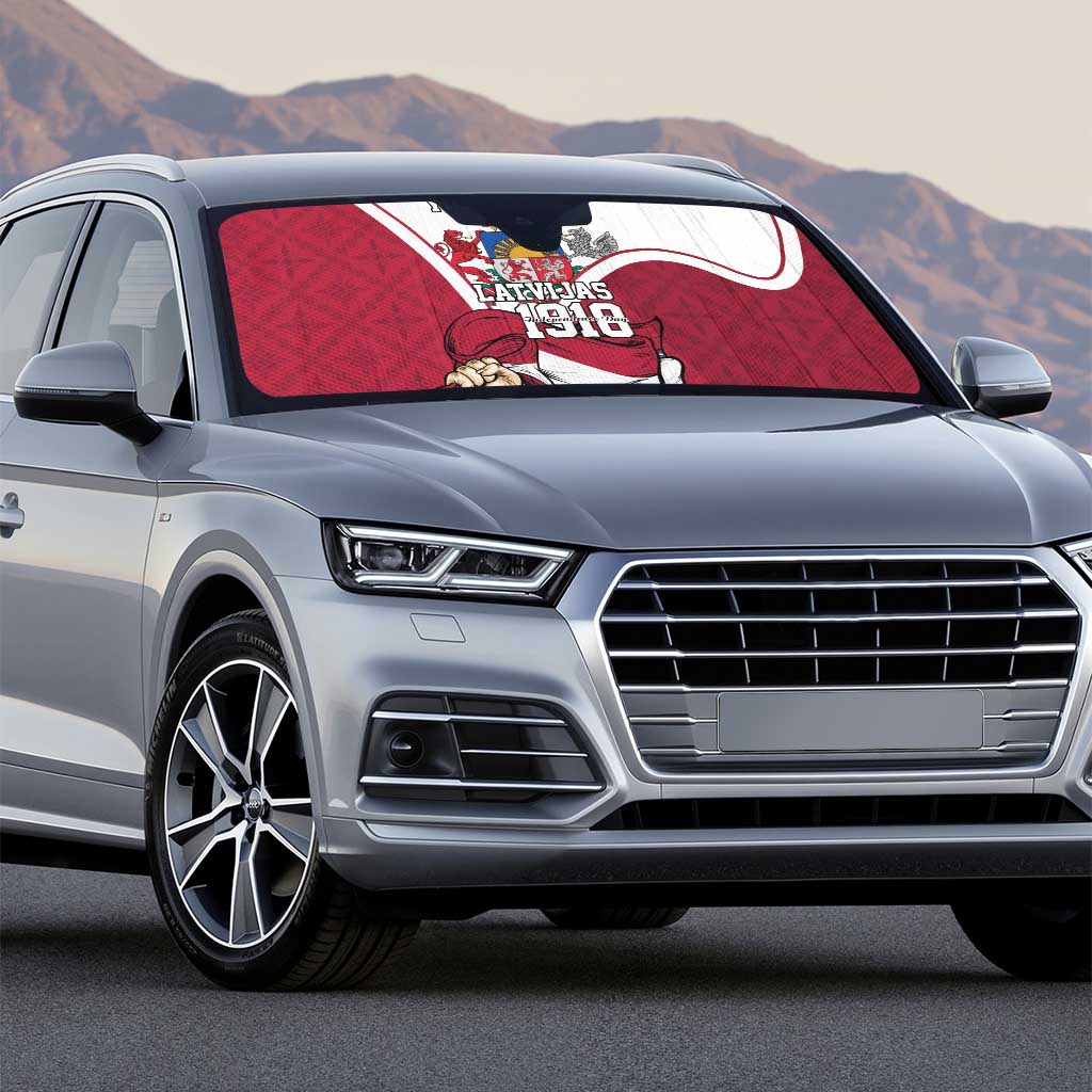 Personalized Latvia Independence Day Auto Sun Shade 18th November 1918 - Wonder Print Shop