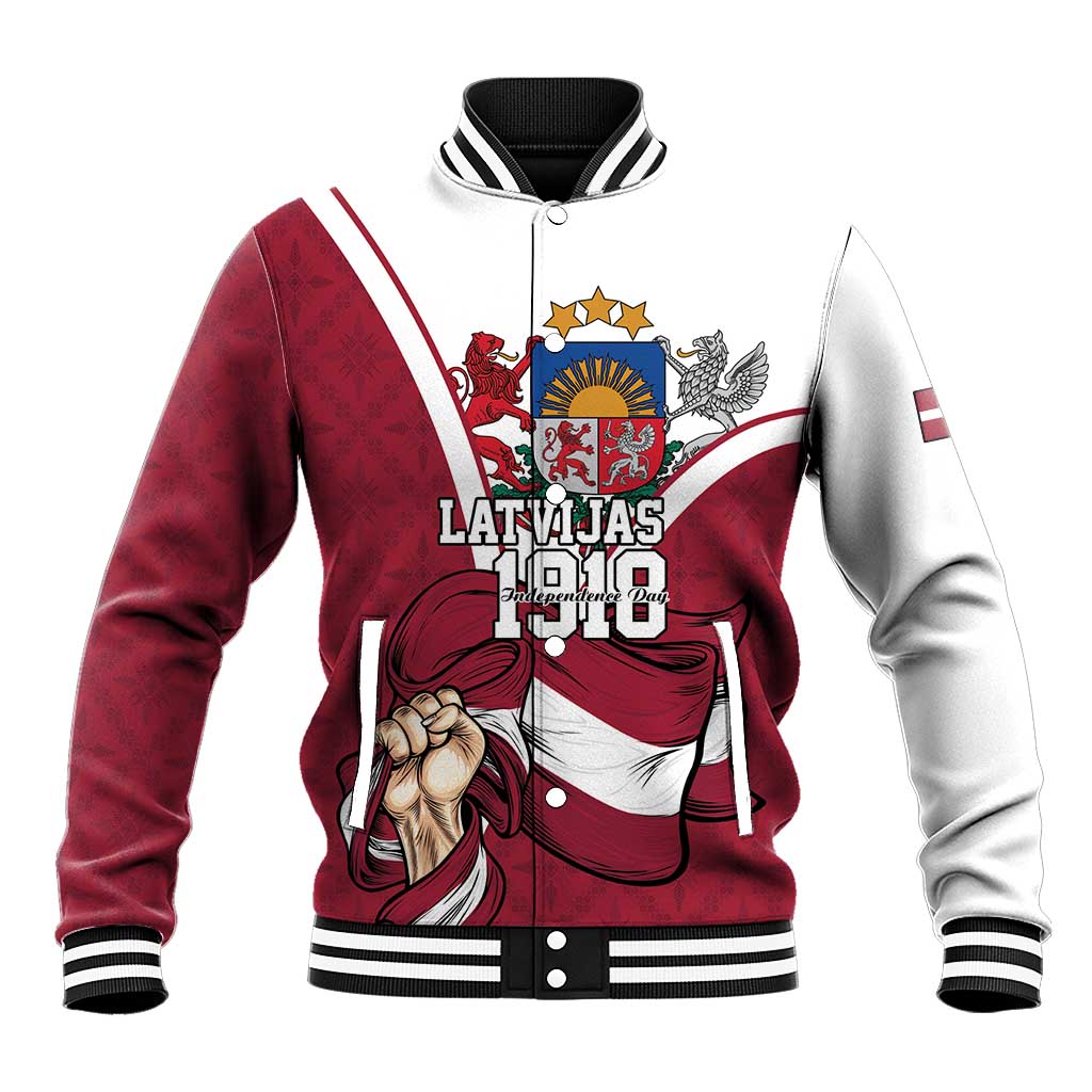 Personalized Latvia Independence Day Baseball Jacket 18th November 1918 - Wonder Print Shop