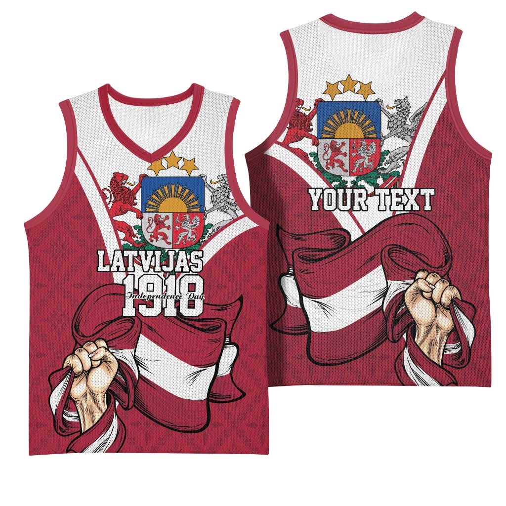 Personalized Latvia Independence Day Basketball Jersey 18th November 1918 - Wonder Print Shop