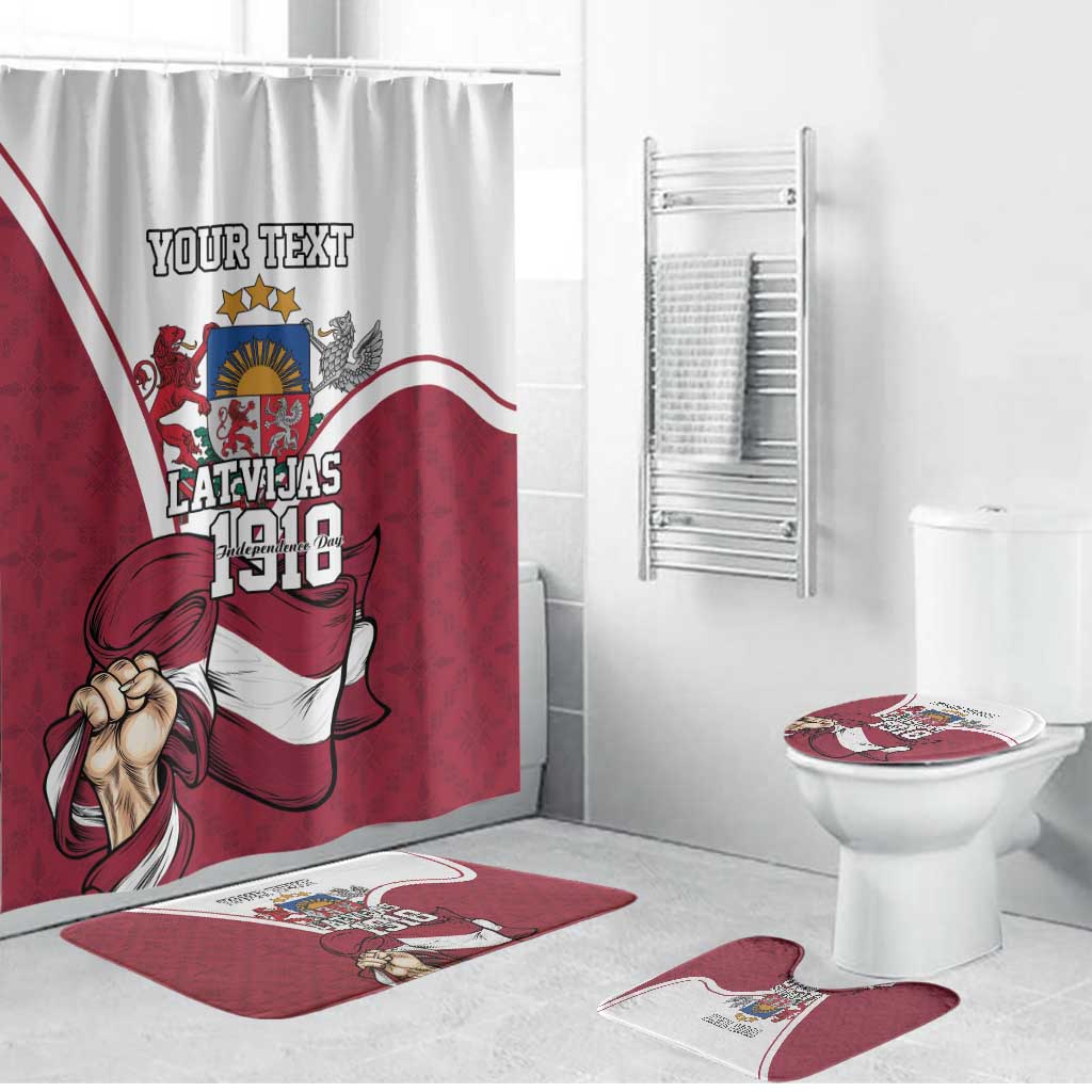 Personalized Latvia Independence Day Bathroom Set 18th November 1918 - Wonder Print Shop