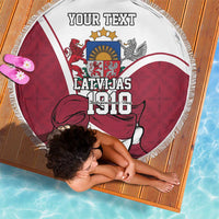Personalized Latvia Independence Day Beach Blanket 18th November 1918 - Wonder Print Shop