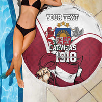 Personalized Latvia Independence Day Beach Blanket 18th November 1918 - Wonder Print Shop