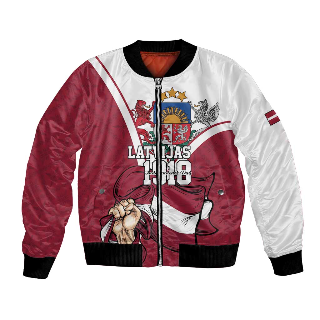 Personalized Latvia Independence Day Bomber Jacket 18th November 1918 - Wonder Print Shop