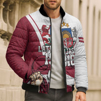 Personalized Latvia Independence Day Bomber Puffer Jacket 18th November 1918 - Wonder Print Shop