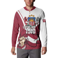 Personalized Latvia Independence Day Button Sweatshirt 18th November 1918 - Wonder Print Shop
