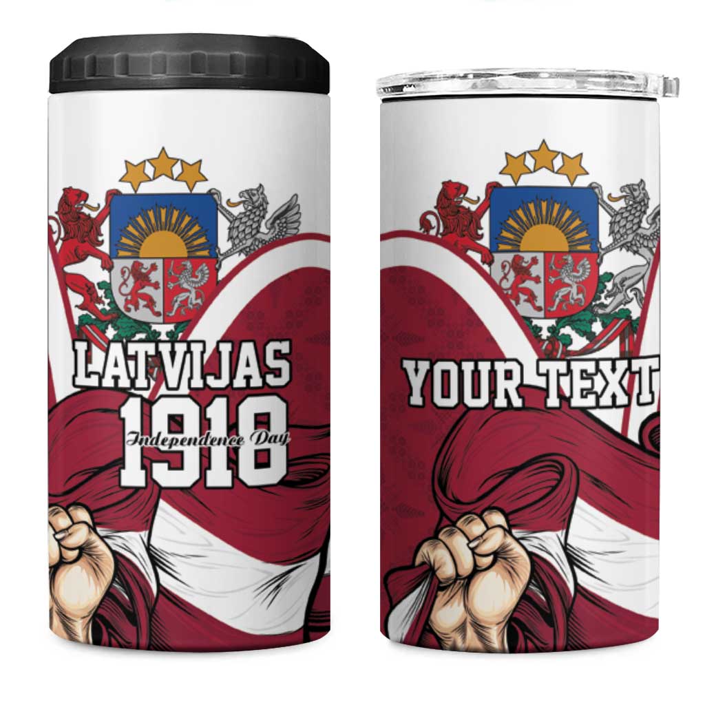 Personalized Latvia Independence Day 4 in 1 Can Cooler Tumbler 18th November 1918 - Wonder Print Shop