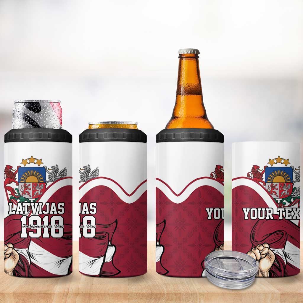 Personalized Latvia Independence Day 4 in 1 Can Cooler Tumbler 18th November 1918 - Wonder Print Shop